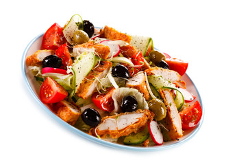 Roast chicken fillet and vegetables