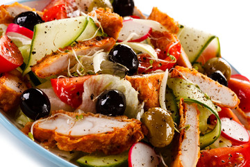 Roast chicken fillet and vegetables