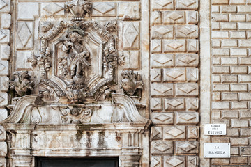 The Rambla Street Sign with Lamp in Barcelona, Catalonia, Spain
