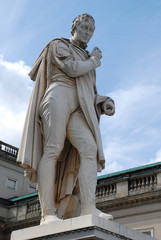 Fototapeta premium Statue of the Prussian general Scharnhorst, Street 