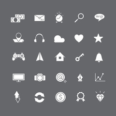White icons for the internet.