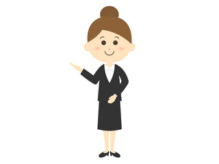 案内する女性
