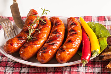 Grilled sausage.