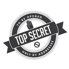 Top secret stamp icon badge. EPS 10 vector.