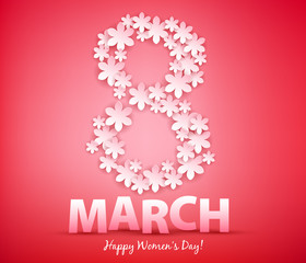 8 march women's day greeting card.