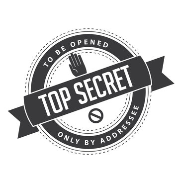 Top Secret Stamp Icon Badge. EPS 10 Vector.