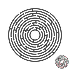 escape circle labyrinth with entry and exit.vector game maze puzzle with solution.Num.02 - 136816527