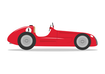 Vintage sport racing car flat formula vector vehicle auto illustration - 136816563
