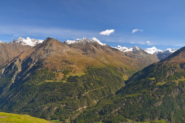 Naklejka na ściany i meble Alpine panorama, Sölden, Ötztal in Tirol, Austria 