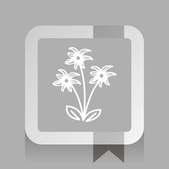 flowers. white vector icon