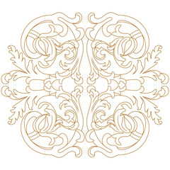 Golden vintage baroque ornament, corner. Retro pattern antique style acanthus. Decorative design element filigree calligraphy vector. - stock vector