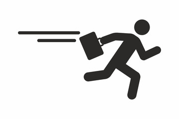 Businessman running with his briefcase