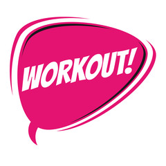 workout retro speech balloon