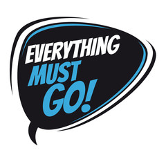 everything must go retro speech balloon