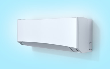 Air conditioner on blue gradient background 3d