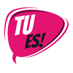 german tu es retro speech balloon