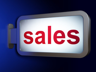 Marketing concept: Sales on billboard background