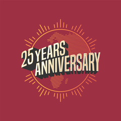 25 years anniversary vector icon, logo
