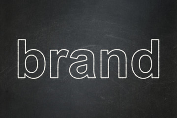 Obraz premium Marketing concept: Brand on chalkboard background