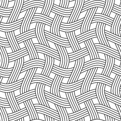 Vector seamless pattern. Modern stylish texture. Monochrome geometrical pattern of interwoven strips