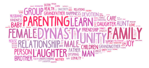 Family word cloud. Made of with words related to family