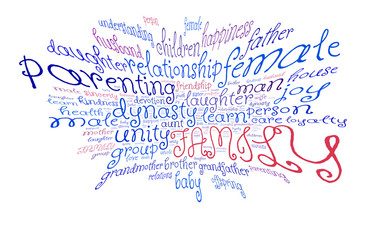 Family word cloud. Made of with words related to family