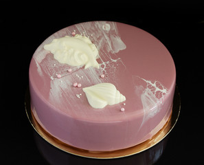 Modern mousse cake. Dessert French cuisine.