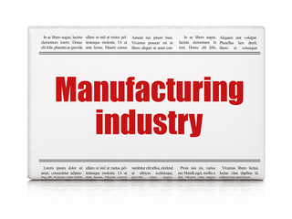 Manufacuring concept: newspaper headline Manufacturing Industry