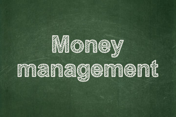 Fototapeta premium Money concept: Money Management on chalkboard background