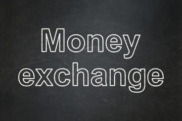 Obraz premium Currency concept: Money Exchange on chalkboard background