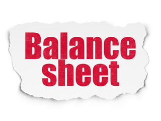 Currency concept: Balance Sheet on Torn Paper background
