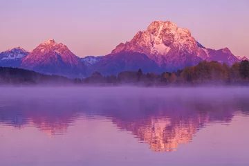 Printed roller blinds pruning Sunrise Fall Reflection in the Tetons