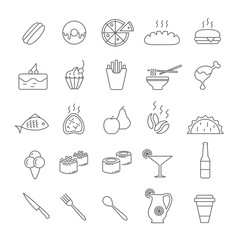 Icons with foods.