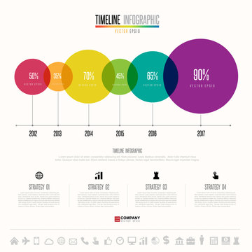 Timeline Infographics design template with icons set , Vector eps10