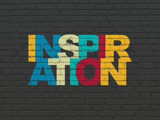 Obraz premium Marketing concept: Inspiration on wall background