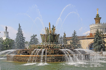 Russia. Moscow. Exhibition of Achievements of National Economy. The Stone Flower Fountain