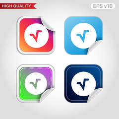 Mathematics root icon. Button with mathematics root icon. Modern UI vector.