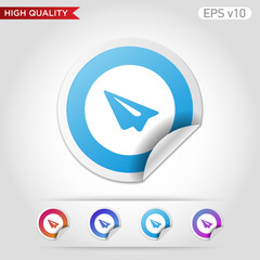 Send or paper plane icon. Button with paper plane icon. Modern UI vector.