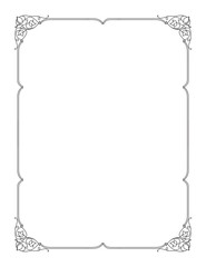 Ornate rectangular black frame, letter page proportions.