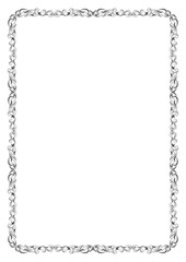 Ornate rectangular black frame, A4 page proportions.