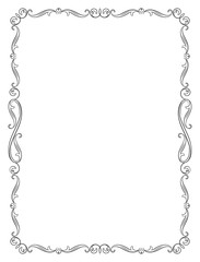 Ornate rectangular black frame, letter page proportions.