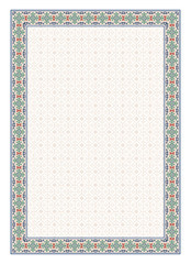 Decorative frame, A 4 page format, Arabic style. Pattern brush for rectangular frame and swatch for fill are included.