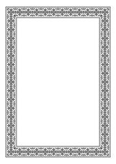 Decorative black and white frame, A 4 page format, Arabic style. Pattern brush for frame is included.