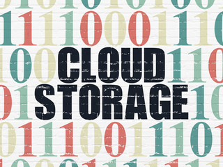 Cloud computing concept: Cloud Storage on wall background