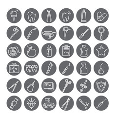 Icons of dental instruments.