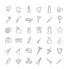 Fototapeta premium Icons with instruments for dentists.