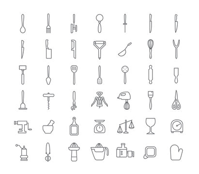 Icons with kitchen accessories.