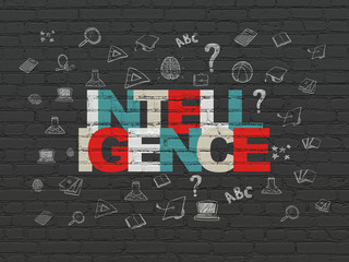 Education concept: Intelligence on wall background