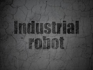 Industry concept: Industrial Robot on grunge wall background