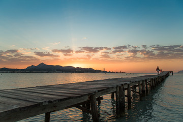 Obraz premium Amazing sunrise on the coast of the island of Mallorca